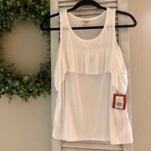 White Cold Shoulder Top